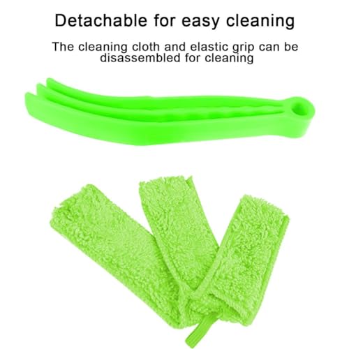 3PCS Mini Duster for Car Air Vent, Automotive Air Conditioner Cleaner and Brush, Vehicle Blind Dust Cleaning Tool for Keyboard, Window, Shutter, Universal for SUV, Truck, RV（Green） - color: Green