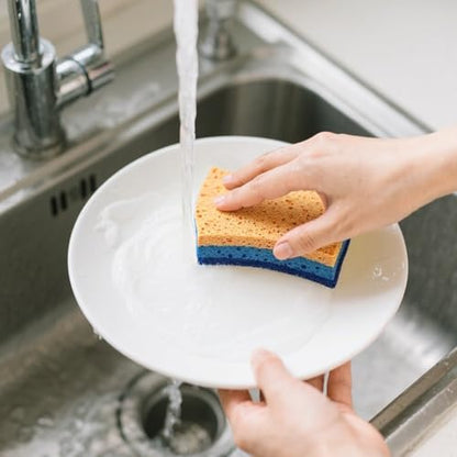 6Pcs Cleaning Sponges, Non-Scratch Scrub Dish Sponge Safe on Non-Stick Cookware, Dual Sided Cleaning Sponges for Kitchen, Household, Bathroom(Irregular,Blue) - color: Irregular,blue
