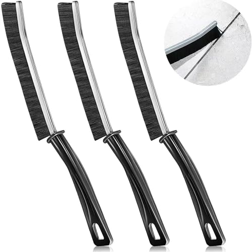 3PCS Crevice Cleaning Brush Set, Hard Bristle Gap Cleaning Brushes for Bathroom & Kitchen, Narrow Grout Scrub Brush for Tile, Sink, Shower, Toilet & Window Track Cleaning Tools