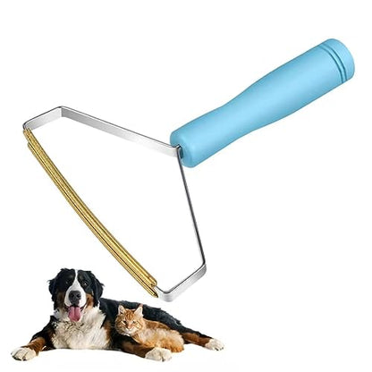 Pet Hair Remover Tool,Cleaner Pro Pet Hair Remover,Cat Hair Remover Multi Fabric Edge and Carpet Rake Scraper -Dog Hair Remover for Rugs,Couch & Pet Towers, Blue