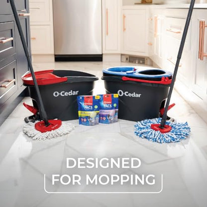 O-Cedar EasyWring Microfiber Spin Mop & Bucket Floor Cleaning System + 2 Extra Mop Head Replacements with Lavender Pac (Variety Pack) - size: EW + 2 Refills W/Lavender PACS