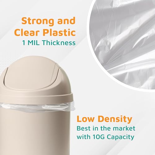 PlasticMill Heavy Duty Trash Bags - Clear Garbage Bags - Plastic Rubbish Sacs - Kitchen, Bathroom, Office waste Bags, Trash Can Liners - 7-10 Gallon Small plastic Bags, 1 Mil, 24"x23" (500-Count) - size: 1 Count (Pack of 500)