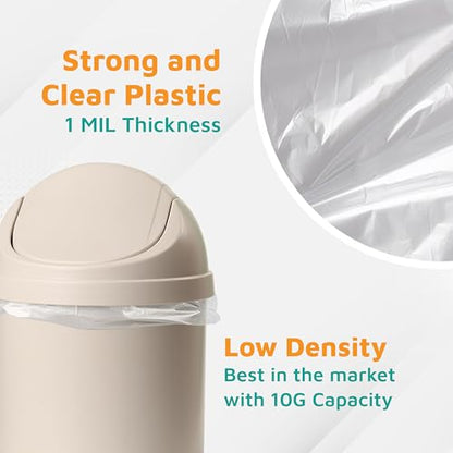 PlasticMill Heavy Duty Trash Bags - Clear Garbage Bags - Plastic Rubbish Sacs - Kitchen, Bathroom, Office waste Bags, Trash Can Liners - 7-10 Gallon Small plastic Bags, 1 Mil, 24"x23" (500-Count) - size: 1 Count (Pack of 500)