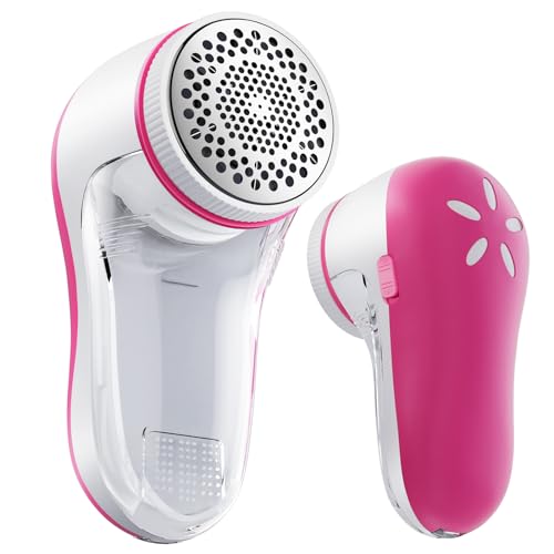 POPCHOSE Fabric Shaver, Lint Remover for Clothes, Electric Lint Shaver with 6-Leaf Blades, Sweater Shavers to Remove Pilling for Clothing, Couch, Furniture, Fuzz, Lint Ball, Bobbles, Pink - color: Pink