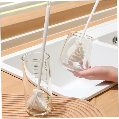 Long Bottle Cleaning Brush 360 Flexible Silicone Bottle Brush for Cups Narrow Mouthed Bottles - color: 1pc