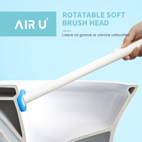 AIR U+ Disposable Toilet Brush, Toilet Bowl Cleaning System with 24 Count Wand Refill, Clean Brush Starter Kit with 1 Toilet Wand, 1 Storage Caddy and 1 Fragrant Tablet (1 + 24) - color: 1 + 24