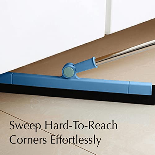33.5in Rubber Squeegee with Long Handle for Bathroom Tile, Household Floor Squeegee Broom for Shower Bathroom Kitchen Home Tile Pet Hair Fur Floor Marble Glass Window
