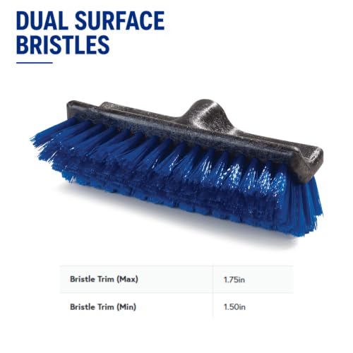 SPARTA Flo-Pac Deck Brush Floor Scrubber, Grout Brush with Dual Surface for Bathroom, Patio, Kitchen, Wall and Deck Cleaning, 10 Inches, Blue