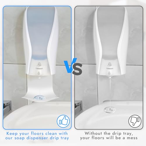Dispenser Drip Tray Wall Mount Soap Dispenser Bracket,Laundry Detergent Drip Catcher Prevent Dripping and Spraying(White) - color: White