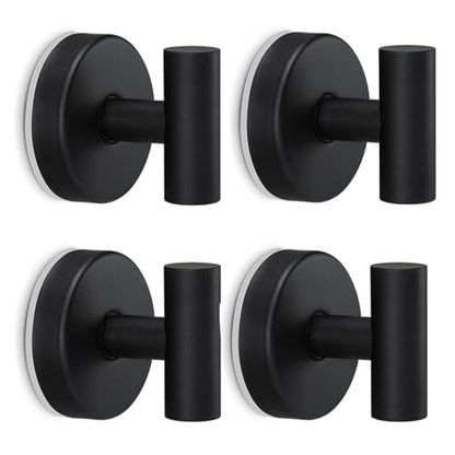 Black Suction Cup Hooks Towel Shower Home No Loofah Wall Drill So Storage Wash Cloth Strong Holder for Shower Bathroom Window Wreath, 4 Pack - color: Black