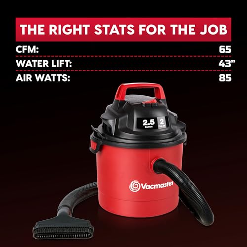 Vacmaster 2.5-Gallon* 2 Peak HP Wall Mountable Wet/Dry Vacuum – VOM205P 1101 - style: Plug-in Edition