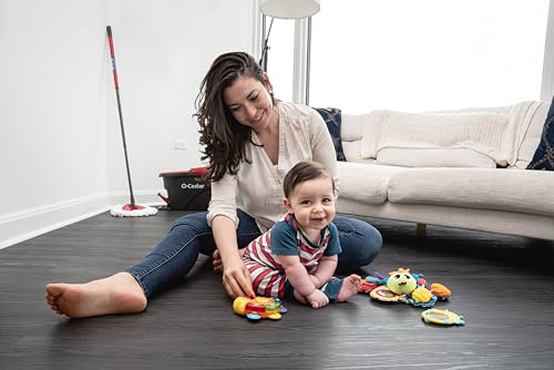 O-Cedar Easywring Microfiber Spin Mop & Bucket Floor Cleaning System with 1 Extra Refill,Red / Gray - color: Easywring Spin Mop & Bucket + 1 Extra Refill
