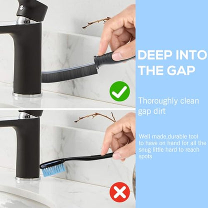 2-Pack Crevice Cleaning Brush, Hard Bristle Crevice Grout Cleaner Brush Thin Brush for Window, Household Cleaning, Bathroom, Kitchen