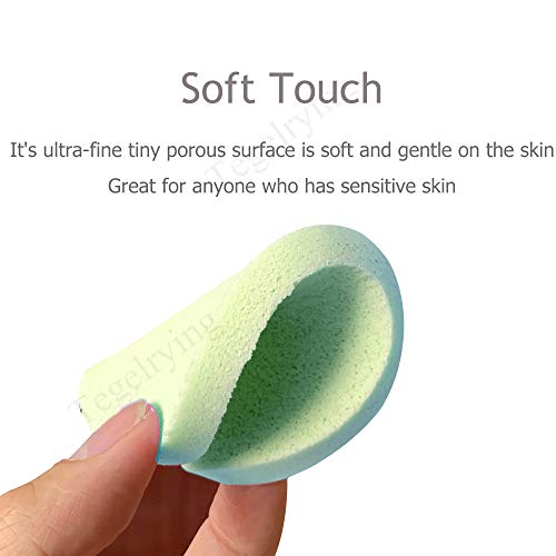 Facial Sponge Compressed,60 Pcs PVA Professional Makeup Removal Wash Round Face Sponges Spa Pads Exfoliating Cleansing for Women,Green - color: Green