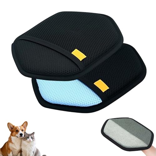 2 PCS Pet Hair Removal Glove for Cats & Dogs, 2026 New Pet Hair Remover for Laundry, Reusable Electrostatic Pet Hair Remover Gloves (Black+Blue) - color: Black+Blue
