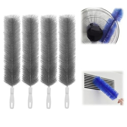 Bendable Microfiber Head Fan Cleaner Brush, Washable Reusable Dust Remover for Fans, Air Conditioning, Curtain, Car Vents (Grey 4pcs) - color: Grey 4pcs