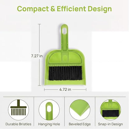Healifty 12 Sets Dustpan Hand Broom and Shovel Small Broom and Dustpan Set for Desk Keyboard Pet - Portable Desktop Sweep Tools