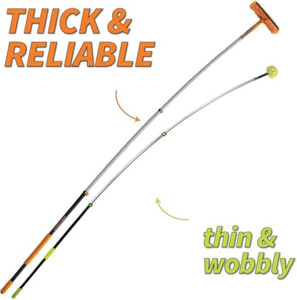 5-30 ft Window Washing Kit with Extension Pole (36+ Foot Reach) // Window Cleaning Tool & Window Washer Squeegee with Telescopic Extension Pole