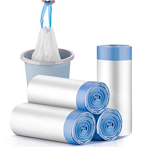 Charmount 4 Gallon Trash Bags - Drawstring small trash Bags for Bathroom, Kitchen, Bedroom, Office, 60 Count (Upgraded - Easy to Separate)… - size: 1 Count (Pack of 60)