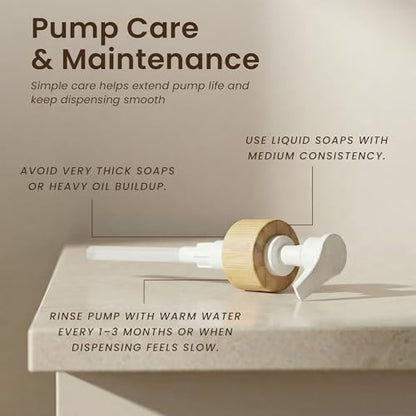 MaisoNovo Glass Hand Soap Dispenser | Dish Soap Dispenser for Kitchen | 16.9oz Clear Bottles with White Bamboo Pump | Bathroom Lotion Dispenser - color: Single Clear Bottle/ White Bamboo Pump