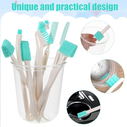 8 Pcs Small Cleaning Brushes for Tight Spaces, Multi-Purpose Tiny Cleaning Brush Crevice Tiny Cleanings Brush Set for Door Window Track Faucet Tight Spaces