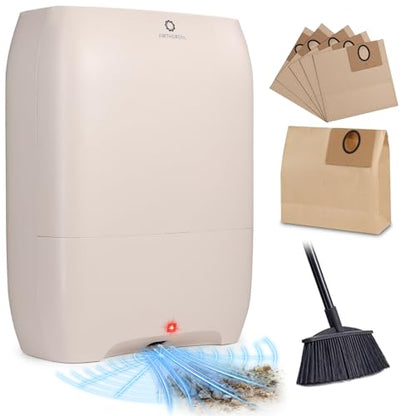 AIRTHEREAL T1 Plus Touchless Vacuum Automatic Dustpan with 6-Pack Disposable 4.7L Dust Bags, 3 Suction Modes, HEPA Filter, Ideal for Pet Owners, 20Kpa 1500 Watt Powerful Suction for Kitchen, Salon
