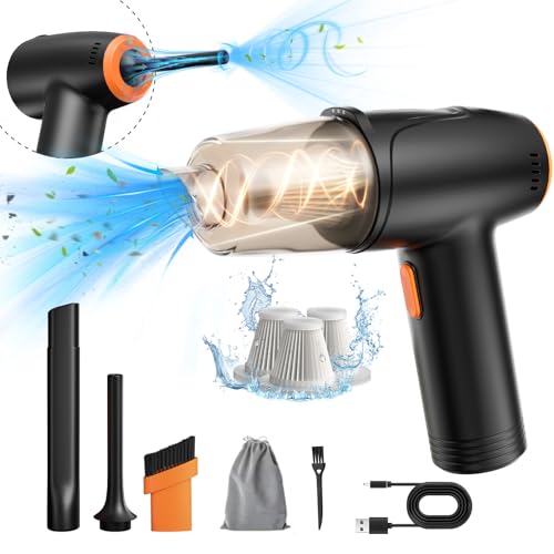 Handheld Car Vacuum Cleaner Cordless, 9000Pa Vacuum and Air Duster, Mini Car Vacuum Portable Cordless with 6000mAh Battery, 3 Filters, Storage Bag - Ideal for Home, Office