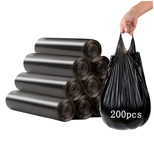 Small Black Trash Bags,200 Counts Thicken Value Pack 4 Gallon Trash Bag,Small Garbage Bags for Office,Kitchen,Bedroom Waste Bin