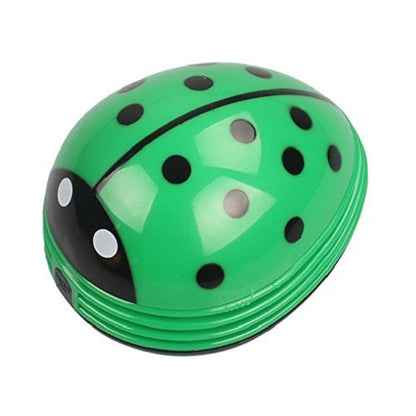 E ECSEM Cute Portable Cartoon Mini Desktop Vacuum Desk Dust Cleaner Crumb Sweeper(Green) - color: Green
