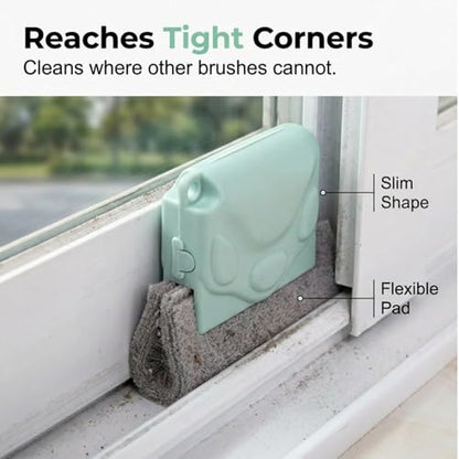 Magic Window Track Cleaner, Window Groove Cleaning Brush Set, Track and Sill Crevice Tool with Handle, for Tile Lines Shutter Slats Car Vents and Narrow Gaps (Mix 3pcs) - color: Mix 3pcs
