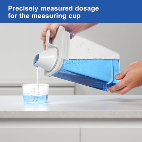 Laundry Detergent Dispenser, Liquid Laundry Container & Powder Soap Dispenser, 2 Pack Plastic Laundry Storage for Laundry Room Organization, Fabric Softener Dispenser (2.3L)