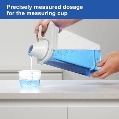 Laundry Detergent Dispenser, Liquid Laundry Container & Powder Soap Dispenser, 2 Pack Plastic Laundry Storage for Laundry Room Organization, Fabric Softener Dispenser (2.3L)