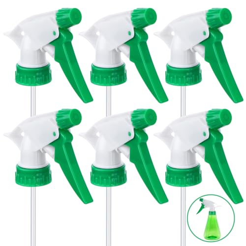 6Pcs Spray Bottle Replacement Nozzle- Reusable Quality Trigger Spray Nozzles with Mist Stream Sprayer, Fit Standard 28/400 Neck 32oz, 16oz, 8oz Bottles for Garden Home Kitchen Office Gifts, Green - color: Green