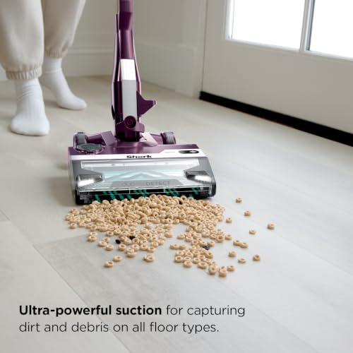 Shark PowerDetect | Corded Stick Vacuum Cleaner for Carpet & Hard Floors | Lightweight Hand Vacuum for Pet Hair with DuoClean | Self-Cleaning Brushroll | HEPA | 3 Attachments | Purple | HZ4001AMZ - style: PowerDetect w/ Precision Duster
