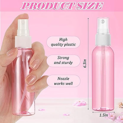 Tanlade 100 Pcs 2oz Small Spray Bottles Refillable Mini Spritzer Clear Empty Plastic Spritz Bottle Refillable Reusable Travel Size Mist Sprayer for Travel Cleaning Perfume Liquid(Red) - color: Red