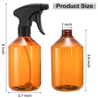 Bekith 6 Pack 360° Plastic Spray Bottles, 17oz/510ml Empty Refillable Containers, Upside Down Fine Mist Spray Bottle with Adjustable Nozzle for Cleaning, Cooking, Hair, Plant