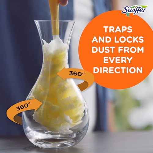 Swiffer Dusters Refill for Cleaning, Made by SWIFFER, Feather & Microfiber Duster Disposable Alternative, for Dusting Furniture, Blinds, Ceiling Fans, Helps Remove Allergens, Gain Scent, 18 Count - size: 18 Count (Pack of 1), style: Gain Scent, 18 Ct