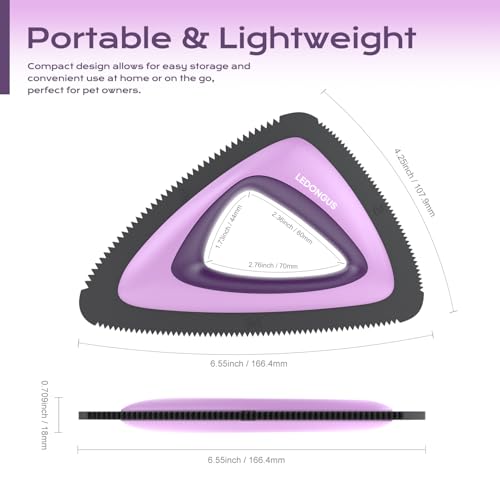Pet Hair Remover for Car and Home, Multi-Surface Fur Removal Tool, Portable, Twilight Purple