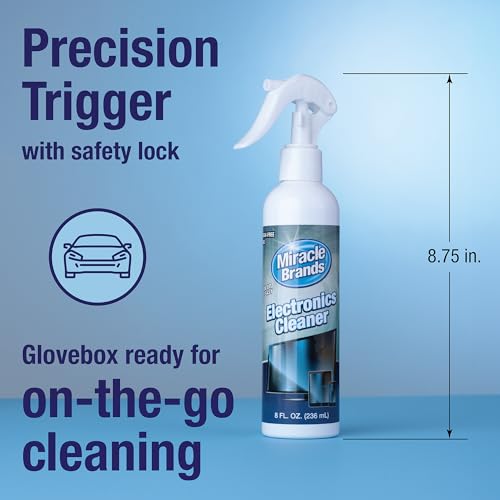 MiracleSpray for Electronics Cleaning, Safe Multisurface Cleaner for Any TV, Phone, Monitor, Keyboard, Screen, Computer, Includes Microfiber Towel - 8 Ounce Kit - size: 8 Fl Oz