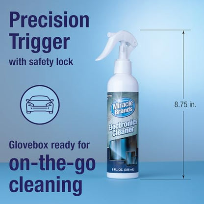 MiracleSpray for Electronics Cleaning, Safe Multisurface Cleaner for Any TV, Phone, Monitor, Keyboard, Screen, Computer, Includes Microfiber Towel - 8 Ounce Kit - size: 8 Fl Oz