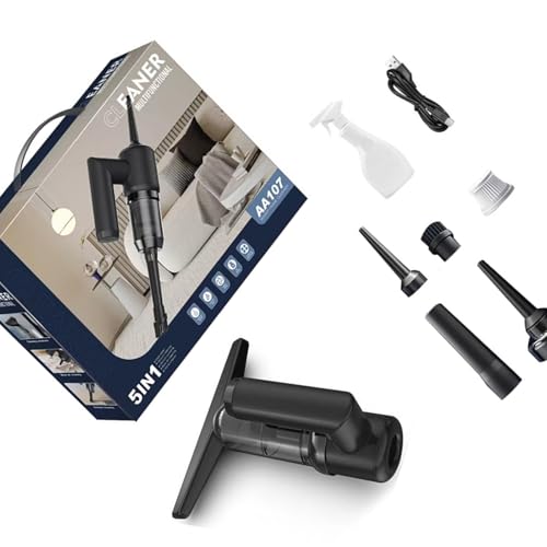 Handheld Window Vacuum Strong Suction Rechargeable Machine Suitable for Home and Office Glass Window Vacuum - color: Black