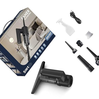 Handheld Window Vacuum Strong Suction Rechargeable Machine Suitable for Home and Office Glass Window Vacuum - color: Black