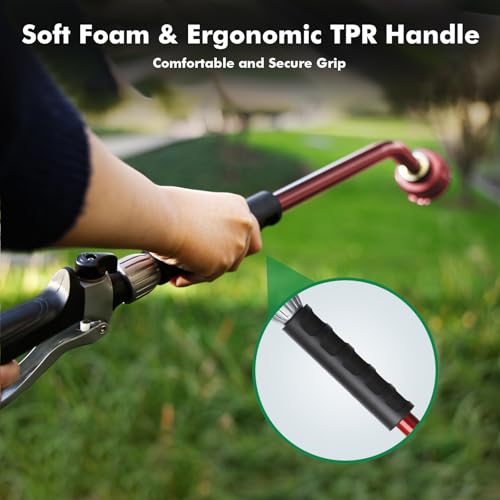 RESTMO Heavy Duty Full Metal Long Watering Wand, 24 Inches Gentle Soft Full Shower Sprayer Wand with Flow Control, Hose Wand for Hanging Baskets, Shrubs, Plants, Flowers, Garden and Lawn, Red - color: Red