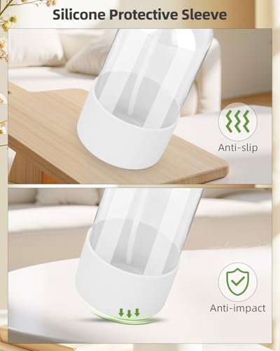 Worldgsb 2 Pack Glass Spray Bottles 8 oz, Empty Refillable Containers with Silicone Sleeve Protection, Glass Spray Bottles for Cleaning Solutions, Hair and Plants with Adjustable Nozzles White - color: White