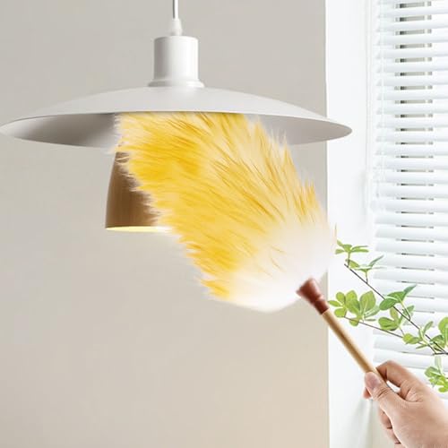 Natural Lambswool Duster 20 Inch Handheld with Wooden Handle Duster Dusting Tool for Blinds Electronics Furniture Delicate Surfaces (2Pcs) - size: 20inch