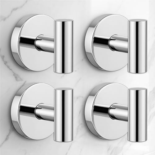 Heavy Duty Suction Cup Hooks for Glass Window,Tile,Mirror,Removable Shower Hooks for Inside Shower,Metal Towel Hooks for Bathroom,4 Pack(Mirror) - color: Mirror, size: 4 Pack