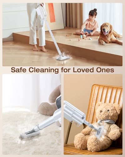 10-in-1 Steam Mop with Detachable Handheld Steamer,350ml Tank, 10s Heat-Up, 248°F Steam Cleaner, 2-Level Control and Swivel Head for Floor,Carpet,Tiles, BBQ grill,Car Accessories Clean White - color: Clean White