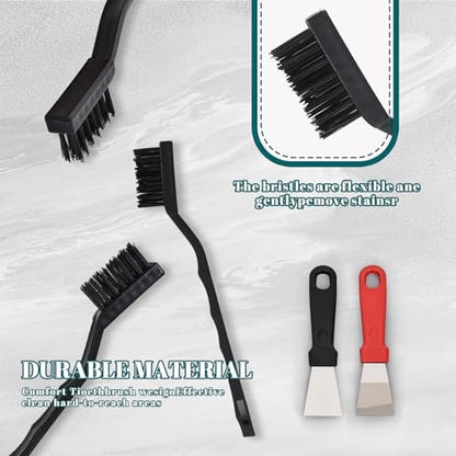 15 PCS Mini Nylon Brush Set，Masonry Brush Wire Bristle for Cleaning Welding Slag and Rust，Curved Handle Brush (Nylon, 15) - style: Nylon