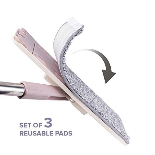 Micro Flat Mop 3-Pack Mop Replacement Head Refills - Microfiber Cleaning Pad - Use Wet or Dry - Reusable and Machine Washable Floor Mop Pads (3-Pack) - color: Replacement Heads (3-pack)