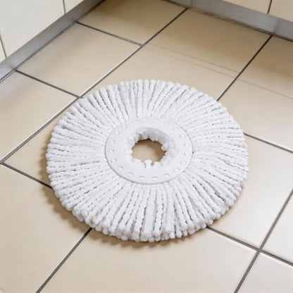 Spin Mop Heads Refill, Easy Wring Microfiber Replacement Pads for Deep Cleaning 6-Pack Universal Fit for Most Round Spin Mops - color: White